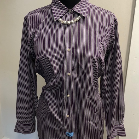 Ralph Lauren Crisp Cotton Striped Button Down Top! - Picture 9 of 9